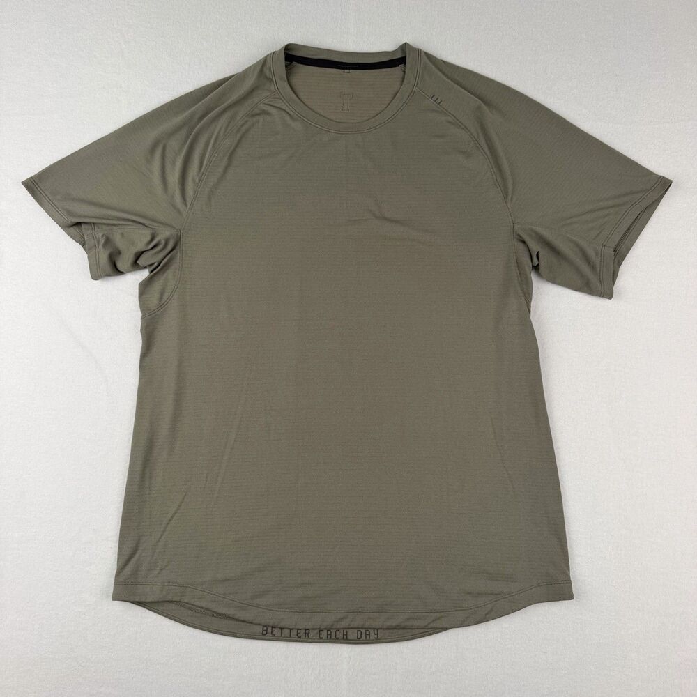 Lululemon Drysense Better Each Day Peloton Mens Olive Athletic T Shirt